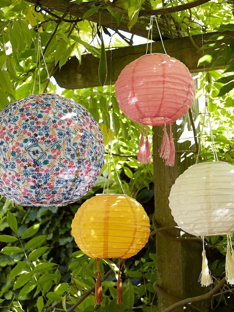 Lights4fun Set of 3 Tassel Solar Hanging Lanterns - Image 2 of 2