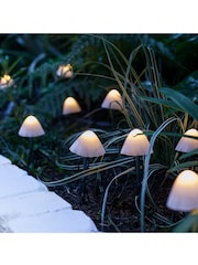 Lights4fun 12 Mini Mushroom Solar Garden Stake Lights - Image 1 of 4