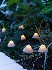 Lights4fun 12 Mini Mushroom Solar Garden Stake Lights - Image 2 of 4