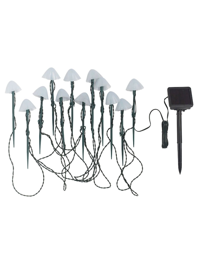 Lights4fun 12 Mini Mushroom Solar Garden Stake Lights - Image 4 of 4