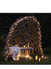 Lights4fun Solar Powered Black Metal Garden Candle Outdoor Lantern - Image 5 of 10