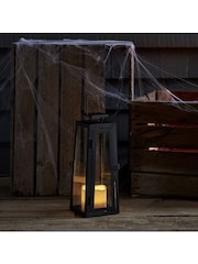 Lights4fun Solar Powered Black Metal Garden Candle Outdoor Lantern - Image 6 of 10