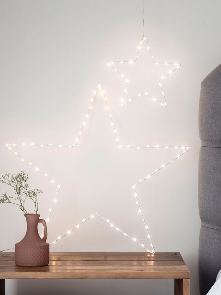 Lights4fun Set of 2 Light Up LED Stars - Image 4 of 4 Lights4fun Set of 2 Light Up LED Stars - Image 4 of 4