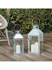 Lights4fun Large Metal Outdoor Lantern With TruGlow Candle Trio - Image 1 of 7