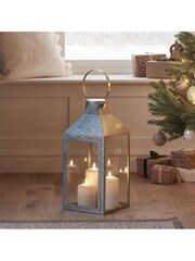 Lights4fun Large Metal Outdoor Lantern With TruGlow Candle Trio - Image 2 of 7