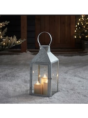 Lights4fun Large Metal Outdoor Lantern With TruGlow Candle Trio - Image 4 of 7