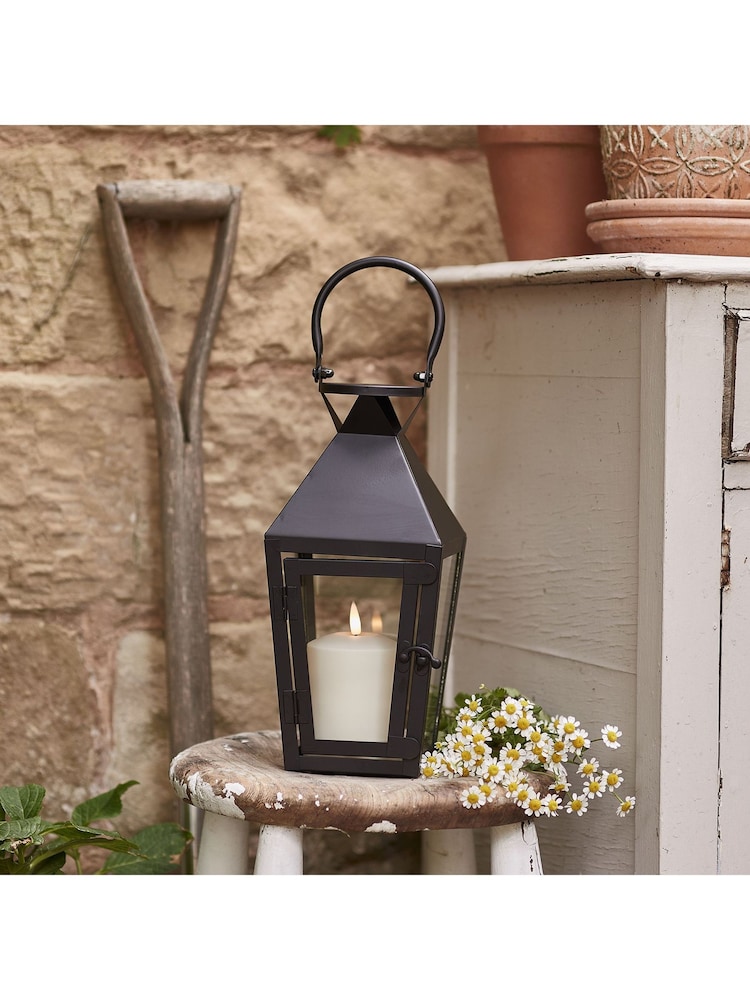 Lights4fun Black Garden Lantern With TruGlow® Outdoor Candle - Image 3 of 3