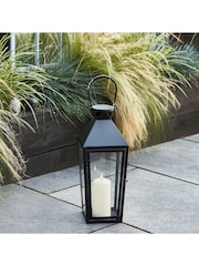 Lights4fun Black Outdoor Garden Lantern with TruGlow® Candle - Image 1 of 6