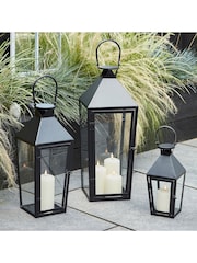 Lights4fun Black Outdoor Garden Lantern with TruGlow® Candle - Image 2 of 6