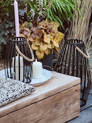 Lights4fun Black Large Slatted Outdoor Lantern with Truglow LED Candle - Image 5 of 6