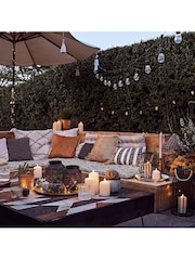 Lights4fun Black Slatted Outdoor Lantern with Truglow LED Candle - Image 5 of 5