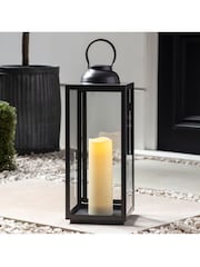 Lights4fun Grey Slate Metal Outdoor Battery Operated LED Candle Lantern - Image 8 of 8