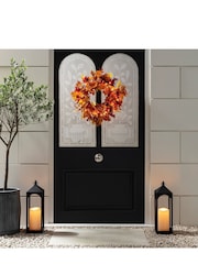 Lights4fun Black Metal Battery Operated Outdoor LED Candle Lantern - Image 1 of 13