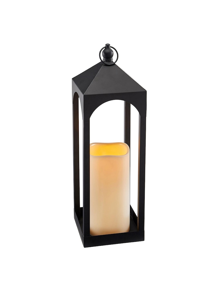 Lights4fun Black Metal Battery Operated Outdoor LED Candle Lantern - Image 13 of 13