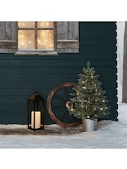 Lights4fun Black Metal Battery Operated Outdoor LED Candle Lantern - Image 5 of 13