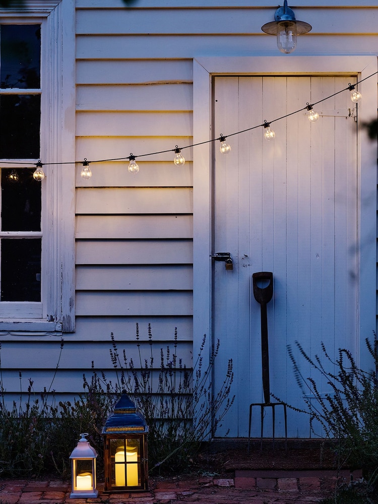 Lights4fun White Distressed Indoor Battery LED Outdoor Candle Lantern - Image 6 of 6 Lights4fun White Distressed Indoor Battery LED Outdoor Candle Lantern - Image 6 of 6