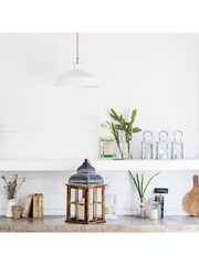 Lights4fun Rustic Wooden Battery LED Candle Outdoor Lantern - Image 3 of 7