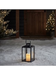 Lights4fun Black Metal Battery Operated Outdoor LED Candle Lantern - Image 12 of 14
