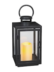 Lights4fun Black Metal Battery Operated Outdoor LED Candle Lantern - Image 14 of 14
