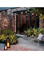 Lights4fun Black Metal Battery Operated Outdoor LED Candle Lantern - Image 3 of 14