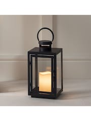 Lights4fun Black Metal Battery Operated Outdoor LED Candle Lantern - Image 6 of 14