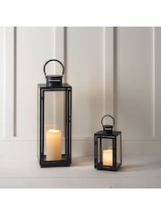 Lights4fun Black Metal Battery Operated Outdoor LED Candle Lantern - Image 7 of 14