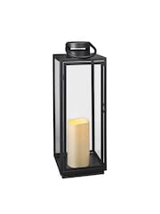 Lights4fun Black Large Metal Battery Outdoor LED Candle Lantern - Image 10 of 10