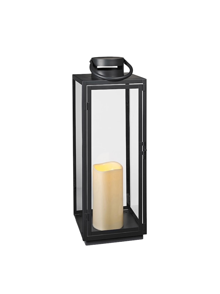 Lights4fun Black Large Metal Battery Outdoor LED Candle Lantern - Image 10 of 10