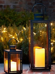 Lights4fun Black Large Metal Battery Outdoor LED Candle Lantern - Image 3 of 10