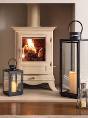 Lights4fun Black Large Metal Battery Outdoor LED Candle Lantern - Image 9 of 10
