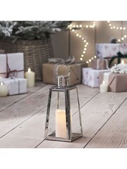 Lights4fun Stainless Steel Battery Operated LED Indoor Candle Lantern - Image 5 of 8