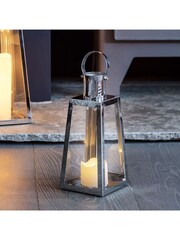 Lights4fun Stainless Steel Battery Operated LED Indoor Candle Lantern - Image 6 of 8
