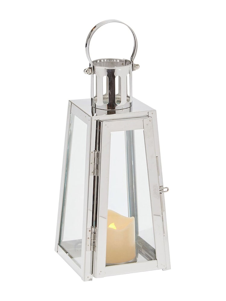 Lights4fun Stainless Steel Battery Operated LED Indoor Candle Lantern - Image 8 of 8