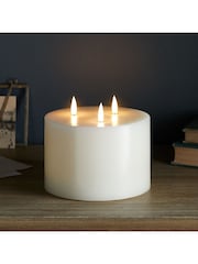 Lights4fun Ivory TruGlow LED 3 Wick - Image 1 of 4