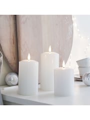 Lights4fun White TruGlow LED Pillar Candle Trio - Image 1 of 6
