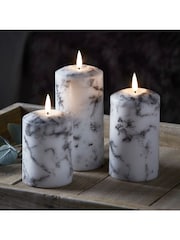 Lights4fun TruGlow Marble LED Pillar Candle Trio With Remote - Image 1 of 3