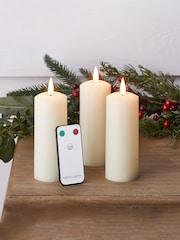 Lights4fun TruGlow LED Slim Pillar Candle Trio - Image 2 of 10