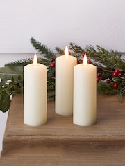 Lights4fun TruGlow LED Slim Pillar Candle Trio - Image 3 of 10