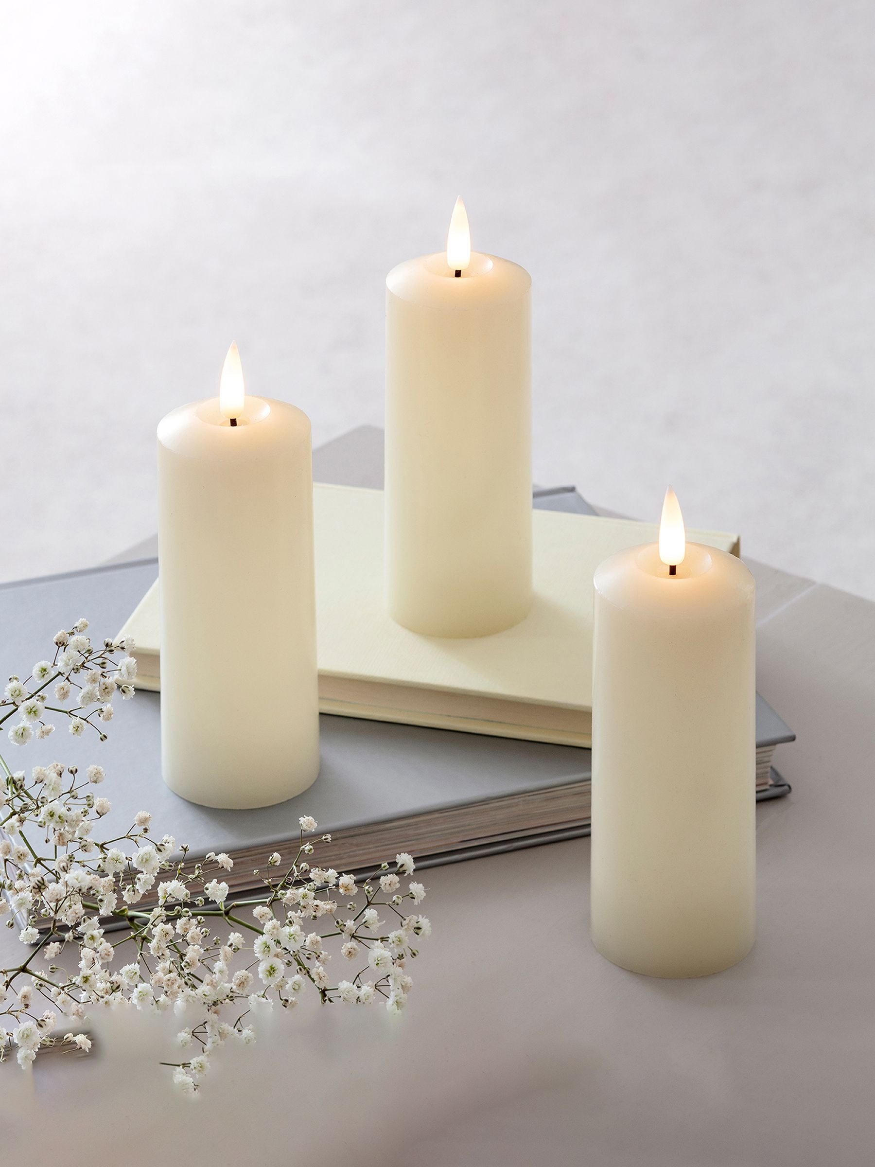 Buy Lights4fun TruGlow LED Slim Pillar Candle Trio from the Next UK online shop
