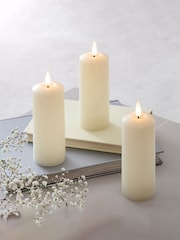 Lights4fun TruGlow LED Slim Pillar Candle Trio - Image 4 of 10