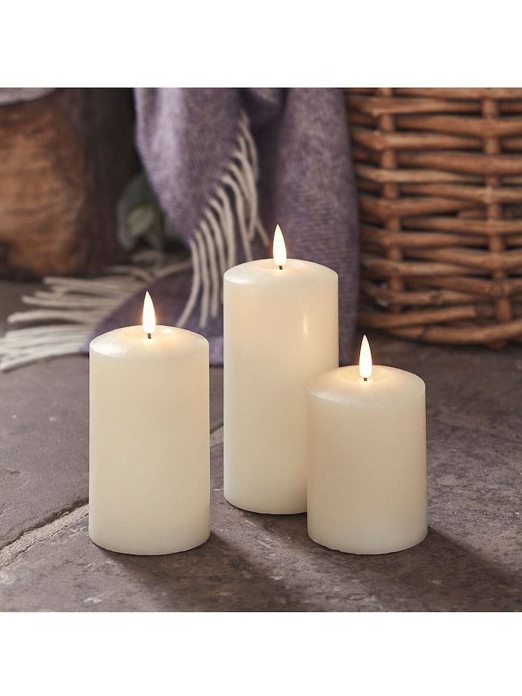 Lights4fun TruGlow LED Pillar Candle Trio - Image 1 of 2