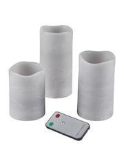 Lights4fun Grey LED Pillar Candle Trio - Image 5 of 5