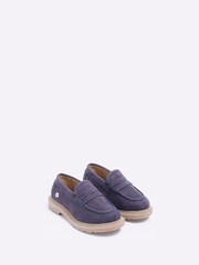 River Island Navy Blue Apron Penny Loafers - Image 2 of 4