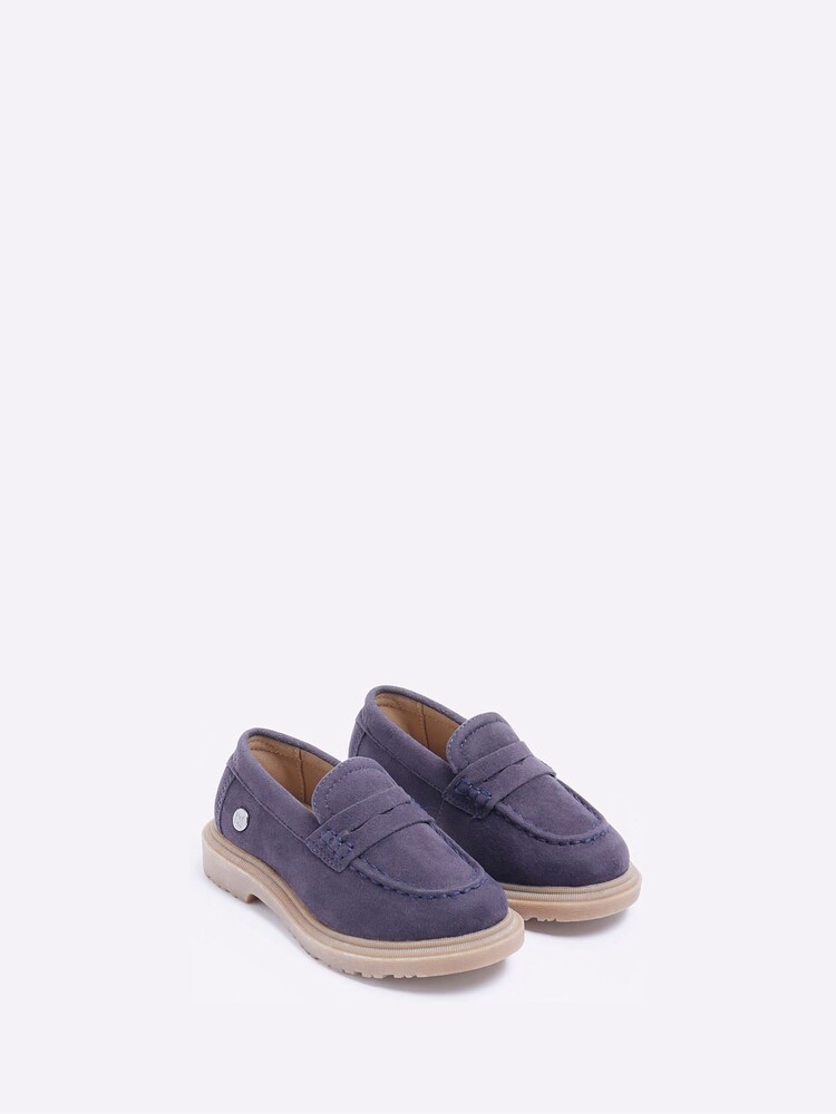River Island Navy Blue Apron Penny Loafers - Image 2 of 4