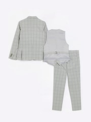 River Island Grey Chrome Boys Check Waistcoat Set - Image 2 of 5