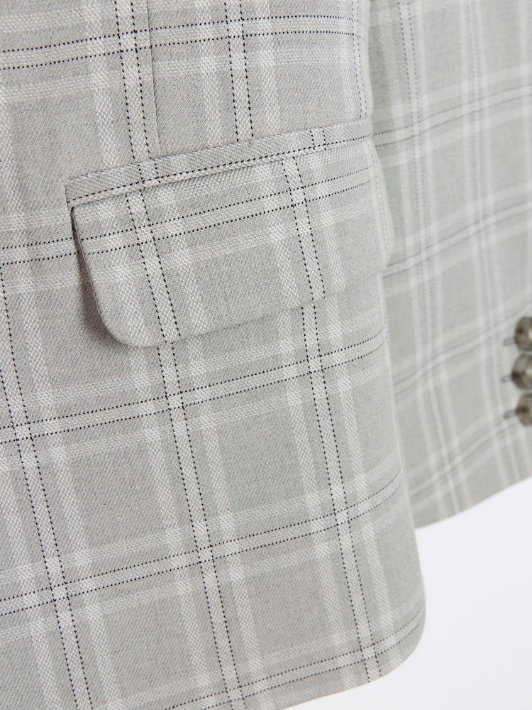 River Island Grey Chrome Boys Check Waistcoat Set - Image 5 of 5