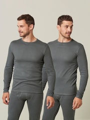 Grey 2 Pack Thermal Long Sleeve Top - Image 1 of 14
