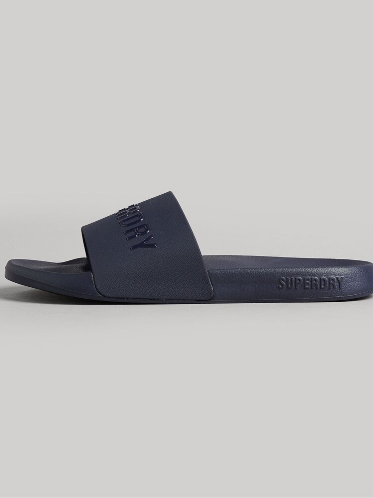 Superdry Blue Code Logo Vegan Pool Sliders - Image 2 of 4