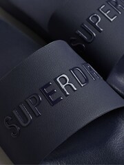 Superdry Blue Code Logo Vegan Pool Sliders - Image 4 of 4