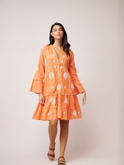 Dream Orange Embroidered Lobster Mini Dress - Image 1 of 2
